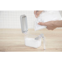 調味料ポット 調味料ケース グレー 1個 マーナ 小さじスプーン付 調味料入れ キッチン用品