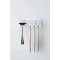 tower（タワー） 吸盤トゥースブラシホルダー 5連 ホワイト 1個 山崎実業