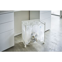 tower（タワー） 目隠し分別ダストワゴン 3分別 ホワイト 1個 山崎実業 【送料無料】