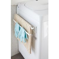 tower（タワー） 洗濯機横マグネットタオルハンガー2段 ホワイト 1個 山崎実業