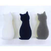 スポンジ キッチン用 キズをつけにくい ソフトスポンジ 抗菌 ねこ 1パック（3個入） ワイズ