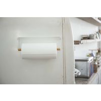 tosca（トスカ） 片手でカットマグネットキッチンペーパーホルダー ホワイト 1個 山崎実業