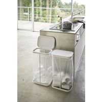 ルーチェ 横開き分別ゴミ袋ホルダー ホワイト 1個 山崎実業