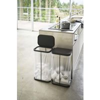 ルーチェ 横開き分別ゴミ袋ホルダー ブラック 1個 山崎実業