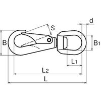 浅野金属工業 スプリングスイベルスナップ/サイズ・規格/S2 AK1042 1個（直送品）