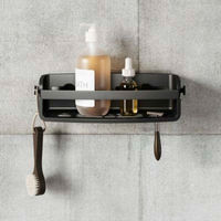 アントレックス Umbra バス収納 バスラック アドヒーシブ ビン ブラック 441386 1個（直送品）