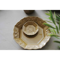 アイトー プレート 17cm M オリーヴ 陶器 瀬戸焼 黄 449223 1個（直送品）