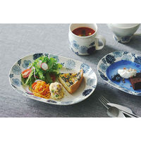 アイトー プレート オーバル 26.5cm L ガーデン 陶器 白 449235 1個（直送品）