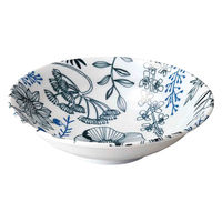 アイトー プレート 16cm M フラワーパターン 磁器 美濃焼 黒 463096 1個（直送品）