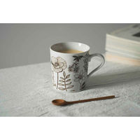 アイトー マグカップ 340ml フラワーパターン 磁器 美濃焼 茶 463101 1個（直送品）