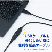 ナカバヤシ USB2.0 延長ケーブル USB A 2m ブラック USB-EA020BK 1個