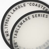 PVCコースターロゴ2点セット ブラック LAKOLE/ラコレ