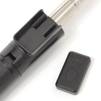 LEDライト付き自撮り棒 ブラック LAKOLE/ラコレ