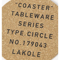 コルクコースターロゴ4点セット ブラック LAKOLE/ラコレ