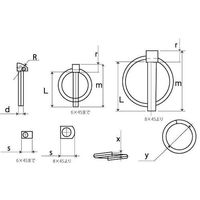 サンコーインダストリー SUNCO 三価ホワイト リンチピン 6 X 45 D0-00-L000-0060-0450-03 1本（直送品）