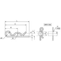 SUNCO ステンレス 松葉ピン M20 (500本入) D0-02-0402-0200-0000-00 1箱(500本)（直送品）