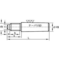 SUNCO SUS 外ネジ付きテーパーピン 8 X 75 (50本入) D0-02-0202-0080-0750-00 1箱(50本)（直送品）