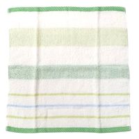 林 ウォッシュタオル　消臭加工ライブボーダー　グリーン（緑）　1セット25枚（同色5枚×5パック）