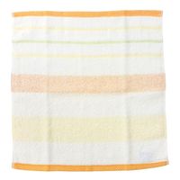 林 ウォッシュタオル　消臭加工ライブボーダー　イエロー（黄）　1セット25枚（同色5枚×5パック）