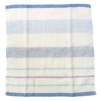 林 ウォッシュタオル　消臭加工ライブボーダー　ブルー（青）　1セット25枚（同色5枚×5パック）