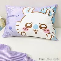 MORIPiLO 枕カバー ちいかわ モモンガ グッズ  洗える ピローケース ファスナー式 キャラクター パープル 43x63cm
