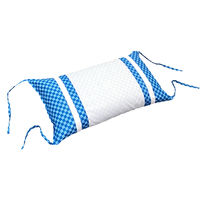 MORIPiLO そばがら 枕 日本製 硬め (市松チェック 高さ調整 そば殻 まくら)  枕カバー付き ブルー 約30x52cm