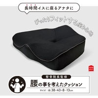 MORIPiLO 座布団 姿勢矯正 骨盤が立つ (整骨院監修クッション 腰の事を考えた 高反発 硬め) 腰 お尻が痛くならない 厚め 38x48×8-13cm