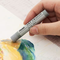 ぺんてる クレヨン ART CRAYON アートクレヨン 単色 グレー PTACT133 1セット（1本×10）