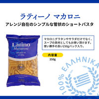 ラティーノ マカロニ 袋 250g ゆで時間8分 1セット（1個×2）富永貿易 ギリシャ