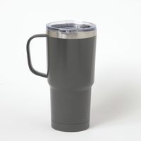 保冷・保温 フタ&ハンドル付きタンブラー チャコール LAKOLE/ラコレ