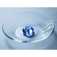 大香 お香皿／香立て HFT Glass Incense Holder クリア×ブルー 1セット（香皿1枚／香立て1個）