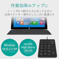 エレコム 有線テンキーパッド/パンタグラフ/薄型/ブラック TK-TCP018BK 1個（わけあり品）