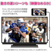 変換ケーブル　2ｍ　USB-A[メス]/USB-A[オス]（給電用）-HDMI[オス] 　TSK72H20K　ブラック　1本　多摩電子工業（わけあり品）