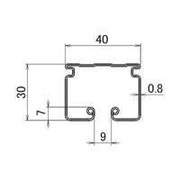 ヒナカ HINAKA KZー50 レクト40型ステンレス 4.0M 1本 573-7098（直送品）
