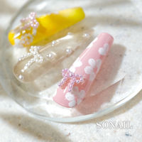 SONAIL ブリオン風パールリボン ローズ FY002119 148228 1セット(3個入)（直送品）