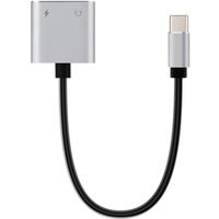 FSC イヤホン端子変換アダプターDAC TypeーC用PD対応充電機能付　＜シルバー＞  1個