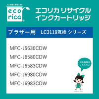 エコリカ ブラザー（brother）用 リサイクルインク ECI-BR3119M マゼンタ LC3119M対応 1個