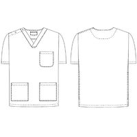 【再検品商品】KAZEN スクラブ(男女兼用)ワインレッド LL 133-73-LL 1枚　スクラブ（わけあり品）