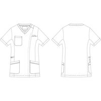 【再検品商品】KAZEN レディススクラブ半袖 981-45 LL 1枚　スクラブ（わけあり品）