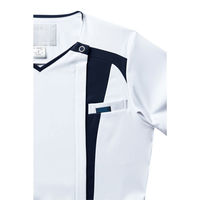 【再検品商品】フォーク レディスジップスクラブ ホワイト×ダークネイビー EL 7052SC-1-EL 1枚　スクラブ（わけあり品）