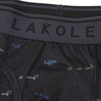 メンズ フレーズプリントボクサーパンツ S ブラック LAKOLE/ラコレ