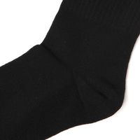 レディース ロングロゴ刺繍ソックス ブラック 23～25cm LAKOLE/ラコレ