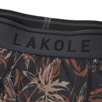 メンズ リーフ柄プリントボクサーパンツ L ブラック LAKOLE/ラコレ