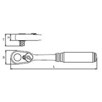 エスコ 3/8”DRx178mm ラチェットハンドル(ZーEAL) EA619BA-2A 1個（直送品）