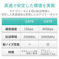 LANケーブル cat8 10m 爪折れ防止 ギガビット より線 メタリックブルー LD-OCTT/BM100 エレコム 1個（わけあり品）
