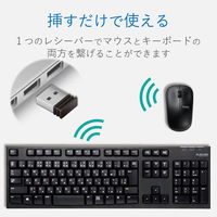キーボード ワイヤレス 無線2.4GHz 1000万回耐久 マウス付き メンブレン ブラック TK-FDM063BK エレコム 1個（わけあり品）