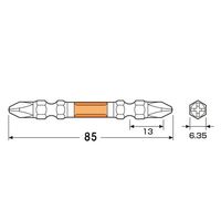 エスコ #2x 85mm 衝撃吸収ハイパービット(2本組) EA813AC-82 1セット(10パック)（直送品）