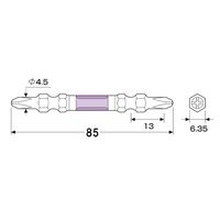 エスコ #2x 85mm 衝撃吸収スリムビット(2本組) EA813AE-32 1セット(10パック)（直送品）