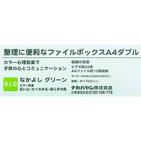 ナカバヤシ セラピーキッズカラー ファイルボックス A4ダブル グリーン フボ-TCW5KG