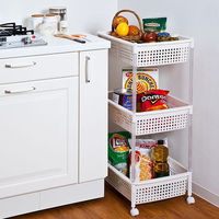 平和工業 ランドリーバスケット バスケットワゴン 3段 アイボリー キャスター付 208824 1個